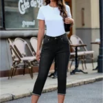 GRAPENT Pull On Jeans for Women High Waisted Skinny Capri Pants Trendy Stretch Denim Cropped Jeans Crop Jeggings Capris