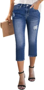 GRAPENT Pull On Jeans for Women High Waisted Skinny Capri Pants Trendy Stretch Denim Cropped Jeans Crop Jeggings Capris - Image 3