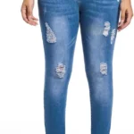 FISCLOSIN Womens High Waist Stretch Jeans 5 Button Push Up Butt Lifting Skinny Colombian Jeans
