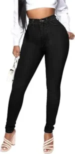 KUNMI Womens Classic High Waisted Skinny Stretch Butt Lifting Jeans Slim Fit Denim Pants