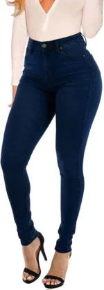 KUNMI Womens Classic High Waisted Skinny Stretch Butt Lifting Jeans Slim Fit Denim Pants - Image 2