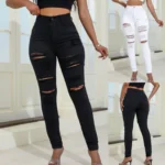 Ripped Skinny Jeans for Women High Waisted Stretch Slim Fit Distressed Denim Jeans Pants