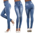 High Waisted-Rise Colored Stretch Skinny Destroyed Ripped Distressed Jeans for Women Olive Mustard RED