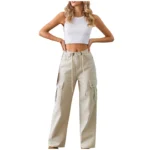 Skinny Cargo Pants Women High Waisted Jeans Stretch Fashion Casual with Flaps 6 Pockets - Image 2