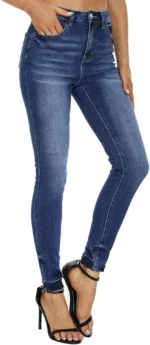 VIPONES Women Classic High Waisted Skinny Jeans for Women Stretch Distressed Butt Lifting Jeans Slim Fit Denim Pants