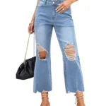 luvamia Cropped Jeans for Women Skinny Trendy High Waisted Distressed Ripped Stretchy Denim Pants Destroyed Jeggings