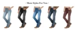 Flamingals Mid Waist Skinny Capri Jeans for Women Crop Stripe & Star Embroidery Raw Hem Casual Denim Jeans - Image 2