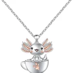 M&Ostyle Cute Axolotl Necklace for Girls Boys Crystal Pendant Necklaces Gifts Jewelry Gifts for Girls Daughter Boys Son Granddaughter Niece Birthday Christmas Graduation Gift