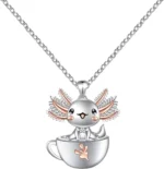 M&Ostyle Cute Axolotl Necklace for Girls Boys Crystal Pendant Necklaces Gifts Jewelry Gifts for Girls Daughter Boys Son Granddaughter Niece Birthday Christmas Graduation Gift