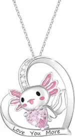 M&Ostyle Cute Axolotl Necklace for Girls Boys Crystal Pendant Necklaces Gifts Jewelry Gifts for Girls Daughter Boys Son Granddaughter Niece Birthday Christmas Graduation Gift - Image 2