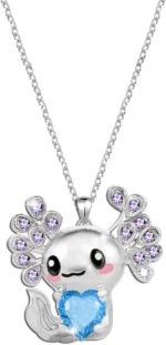M&Ostyle Cute Axolotl Necklace for Girls Boys Crystal Pendant Necklaces Gifts Jewelry Gifts for Girls Daughter Boys Son Granddaughter Niece Birthday Christmas Graduation Gift - Image 3