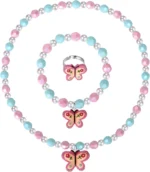 JATEBI Necklace for Girls, Kids Jewelry Gift Set Adjustable Butterfly Pendant Necklaces Hypoallergenic Earring with Velvet Bag for Chirstmas Graduation Back to School - Image 2