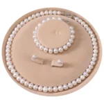 8mm Pearl Necklace Set - Necklace Bracelet Earrings Trio for Women and Girls, Faux Pearl Jewelry Set for Wedding, Party, Daily Fashion
