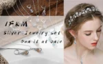 IFKM Silver Jewelry Sets for Women Rhinestone Crystal CZ Bridal Bridesmaid Accessories Necklace Earrings set for Wedding Prom Anniversary Birthday Gifts