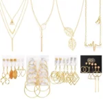 AROIC 38-52PCS Jewelry Set with Necklace Bracelet Layered Ball Dangle Hoop Stud Earrings for Women Jewelry Fashion and Valentine Birthday Party Gift