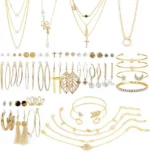 AROIC 38-52PCS Jewelry Set with Necklace Bracelet Layered Ball Dangle Hoop Stud Earrings for Women Jewelry Fashion and Valentine Birthday Party Gift - Image 2