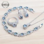 99 Pcs Silver Plated Jewelry Set for Women - Includes 9 Layered Necklaces, 16 Bracelets, 43 Hoop/Stud/Cuff Earrings & 22 Silver Rings - Image 2