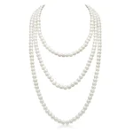 Aisansty Pearl Necklaces for Women Cream White Dainty Layered Pearl Strand Necklaces Earrings Bracelets Set Costume Jewelry for Birthday Bridal Wedding Tea Party Bridesmaid