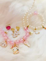 Hifot Kids Jewelry Little Girls Plush Handbag Necklace Bracelet Earrings Ring Hair Clips Set, Princess Costume Jewelry Party Favors Gift for Dress up Pretend Play (3-8 Years)