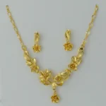 Flower Necklace Earrings Set for Women 14K Gold Plated Hypoallergenic Sets Pair with Different Birthstones for Wedding Party Bridal Bridesmaid Accessories Teacher Valentine Gifts