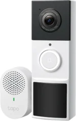 Tapo 2K Wireless Smart Video Doorbell with Chime - 160° Ultra-Wide View,Person Detection, Ring Call, 2-Way Audio, Subscription-Free Local Storage/Optional Cloud, Motion Only Alert, D210