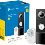 Tapo 2K+ Wired or Battery Powered Smart Video Doorbell with Chime - 180° Field of View, Person/Vehicle/Package Detection, Ring Call, 2-Way Audio, Subscription-Free Local Storage or Optional Cloud,D225