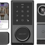 Wireless Video Doorbell w/ Smart Lock Set - Incl. Chime, Dual Cameras, 5MP 3K QHD, 2'' Screen & 32GB eMMC, Motion Detection & Real-time Alert, 2-way Audio, Door Bell and Keyless Entry Front Door Lock