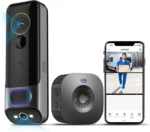 Wireless Video Doorbell w/ Smart Lock Set - Incl. Chime, Dual Cameras, 5MP 3K QHD, 2'' Screen & 32GB eMMC, Motion Detection & Real-time Alert, 2-way Audio, Door Bell and Keyless Entry Front Door Lock - Image 3