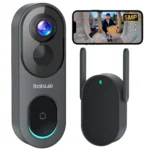 BOTSLAB 5MP Wireless Video Doorbell Camera,180° Head-to-Toe View, AI Motion Detection, VR Mode, Battery or Wired Powered, Package Detection, 32GB SD Card, 6400mAh Battery,Easy Installation,2.4GHz WiFi