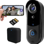 Smart 1080p Video Doorbell Camera with Night Vision, Live View, AI Human Detection, 2-Way Audio, Cloud Storage (Sold Separately), 2.4G WiFi, Hidden Security