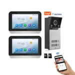 Wired Video Doorbell Intercom System with 7" HD Touchscreen Monitor, 1080P Doorbell Camera, 130° Wide Angle, Night Vision, Human Detection, Support 12V Electric Door Lock Strike Plate