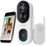 BOTSLAB 2K Doorbell Camera Wireless with Head-to-Toe View, No Monthly Fee, Video Doorbell with 2-Way Audio, Human Detection, Package Recognition, 150 Day Battery Life, Easy Installation, 2.4Ghz WiFi