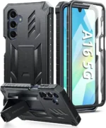 for Samsung Galaxy A16 5G Phone Case [15 FT Military Grade Drop Protection] with 2X Tempered Glass Screen Protector, Heavy-Duty Shockproof Magnetic Kickstand Case for Samsung Galaxy A16 5G (Dark Blue)