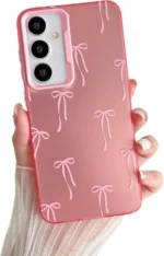 Pink Striped Phone Case for iPhone Samsung Galaxy A54 5G 6.6", Cute Fashion Aesthetic Stripes Pattern Cover for Women Girls, Shockproof Slim TPU and Hard PC Protective Cover - Image 2
