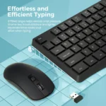 Wireless Keyboard and Mouse Combo, Lovaky 2.4G Full-Sized Ergonomic Keyboard Mouse, 3 DPI Adjustable Cordless USB Keyboard and Mouse, Quiet Click for Computer/Laptop/Windows/Mac (1 Pack, Black) - Image 2