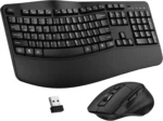 Wireless Keyboard and Mouse Combo, Lovaky 2.4G Full-Sized Ergonomic Keyboard Mouse, 3 DPI Adjustable Cordless USB Keyboard and Mouse, Quiet Click for Computer/Laptop/Windows/Mac (1 Pack, Black) - Image 3