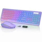 Wireless Keyboard and Mouse Combo, RGB Backlit, Rechargeable & Light Up Letters, Full-Size, Soft Typing, Sleep Mode, 2.4GHz Quiet Keyboard Set for Mac, Windows, Laptop, PC, Trueque KM42Pro (Black) - Image 2