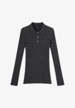 pull col polo à petites côtes