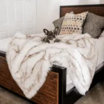 PupProtector™ Waterproof Throw Blanket - White with Brown Accents