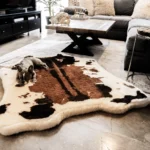 PupRug® Animal Print Memory Foam Dog Bed - Brown Faux Cowhide