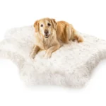 PupRug™ Animal Print Memory Foam Dog Bed Cover - Polar Bear Faux Hide (Bed Not Included)