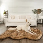 PupRug by Paw.com® Faux Fur Orthopedic Dog Bed - Curve Sable Tan