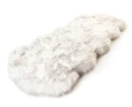 PupRug® Runner Faux Fur Memory Foam Dog Bed Cover - Curve White with Brown Accents (Bed Not Included) - Image 2