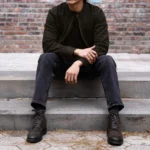 Racer Jacket | Dark Olive Suede - Image 3