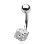 Bodymod Titanium Belly Button Banana Bar with Gem