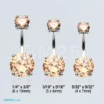 Bodymod Titanium Belly Button Banana Bar with Gem - Image 4