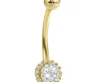 Industrial Strength 14K Gold Belly Button Ring - Image 2