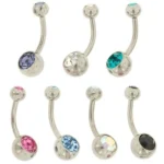 Inviscus Body Jewelry Crystal Navel Bar - Image 2