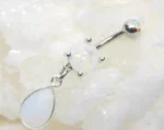 Opalite Stone Belly Button Banana Ring