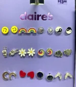Claire's Girls 12-Pair Earring Set with Organizer - Image 2